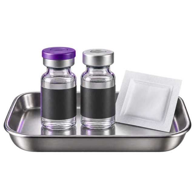 Vantis vials, powder, and a mixing syringe